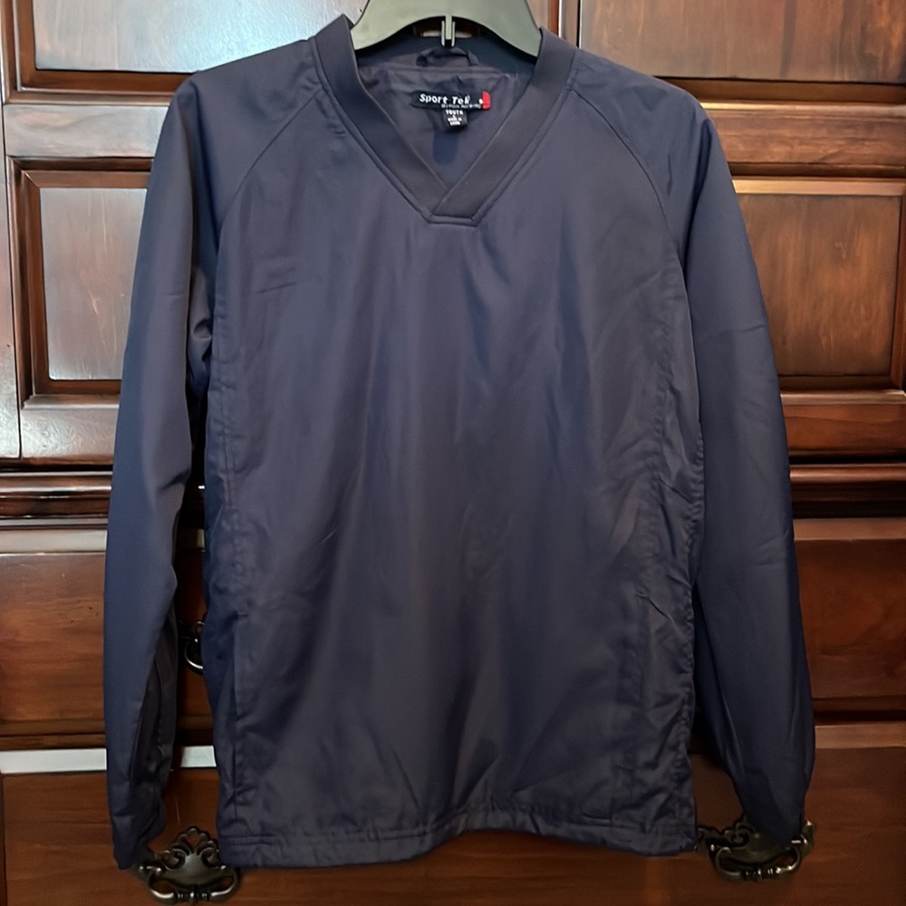 Boys “sweatshirt/pullover jacket”. Great for dressier occasions/school uniform